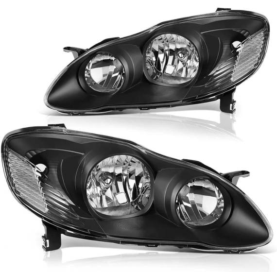 HEADLIGHT TOYOTA COROLLA 2003-2008 BLACK